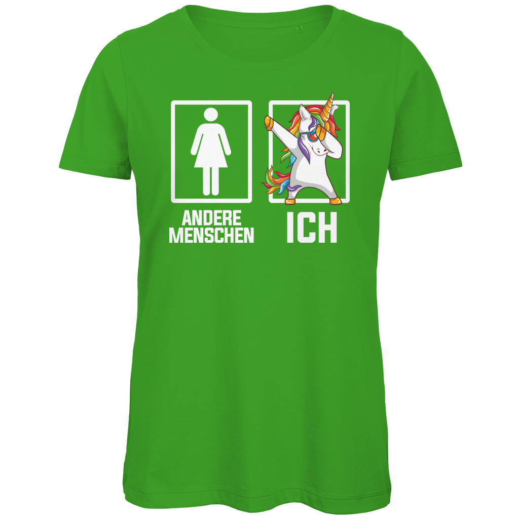 Andere Menschen Ich Einhorn - Damen Premium Bio T-Shirt Real Green