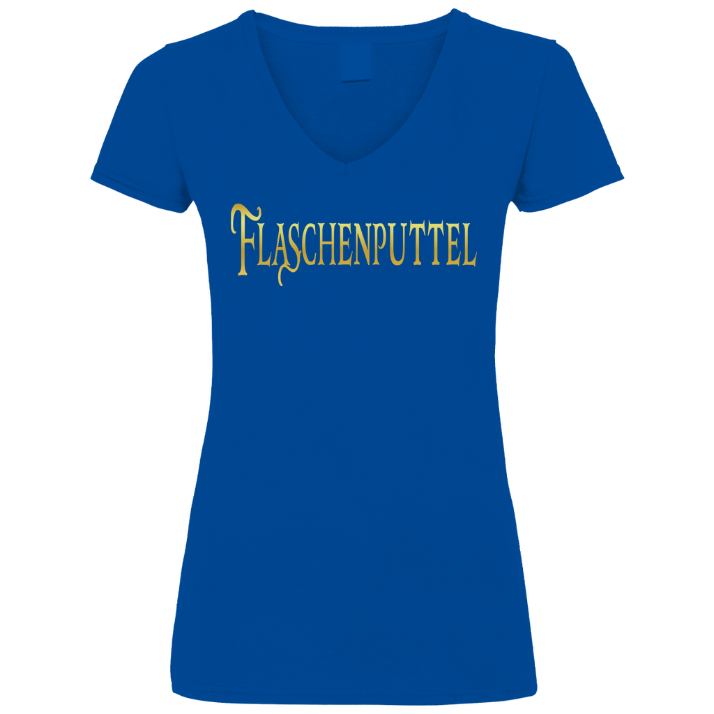 Flaschenputtel - Prinzessin Gold - V-Neck Damenshirt