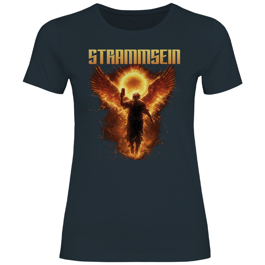 Strammsein Du Ich Wir Bier - Damenshirt Dark Grey Solid
