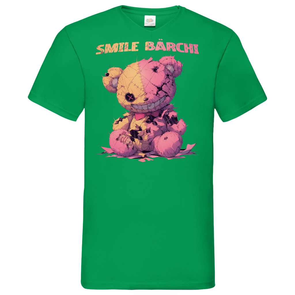 Smile Bärchi - Herren V-Neck Shirt