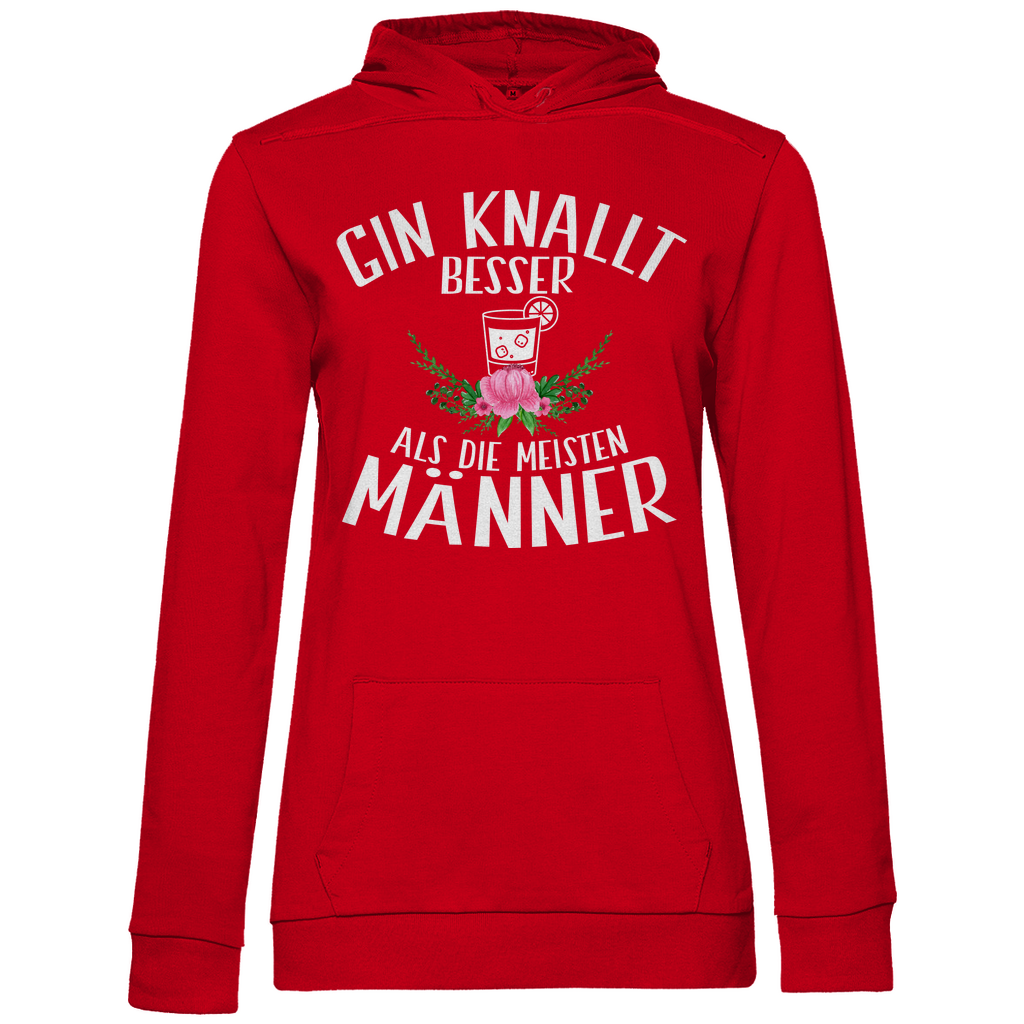 Gin knallt besser als die meisten Männer - Damen Hoodie Red