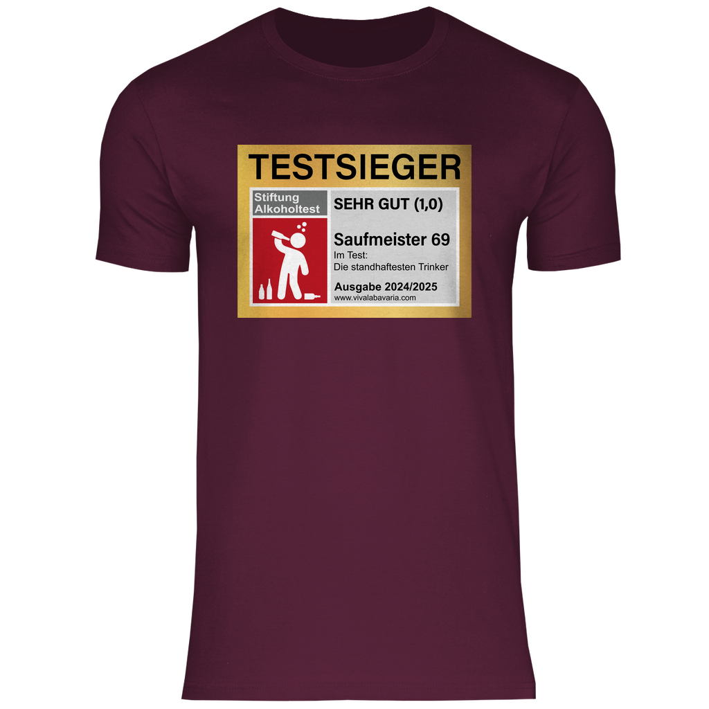 Testsieger Saufmeister 69 - Herren Shirt Burgundy