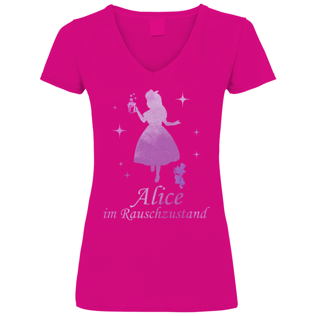 Alice im Rauschzustand - Prinzessin Aquarell - V-Neck Damenshirt