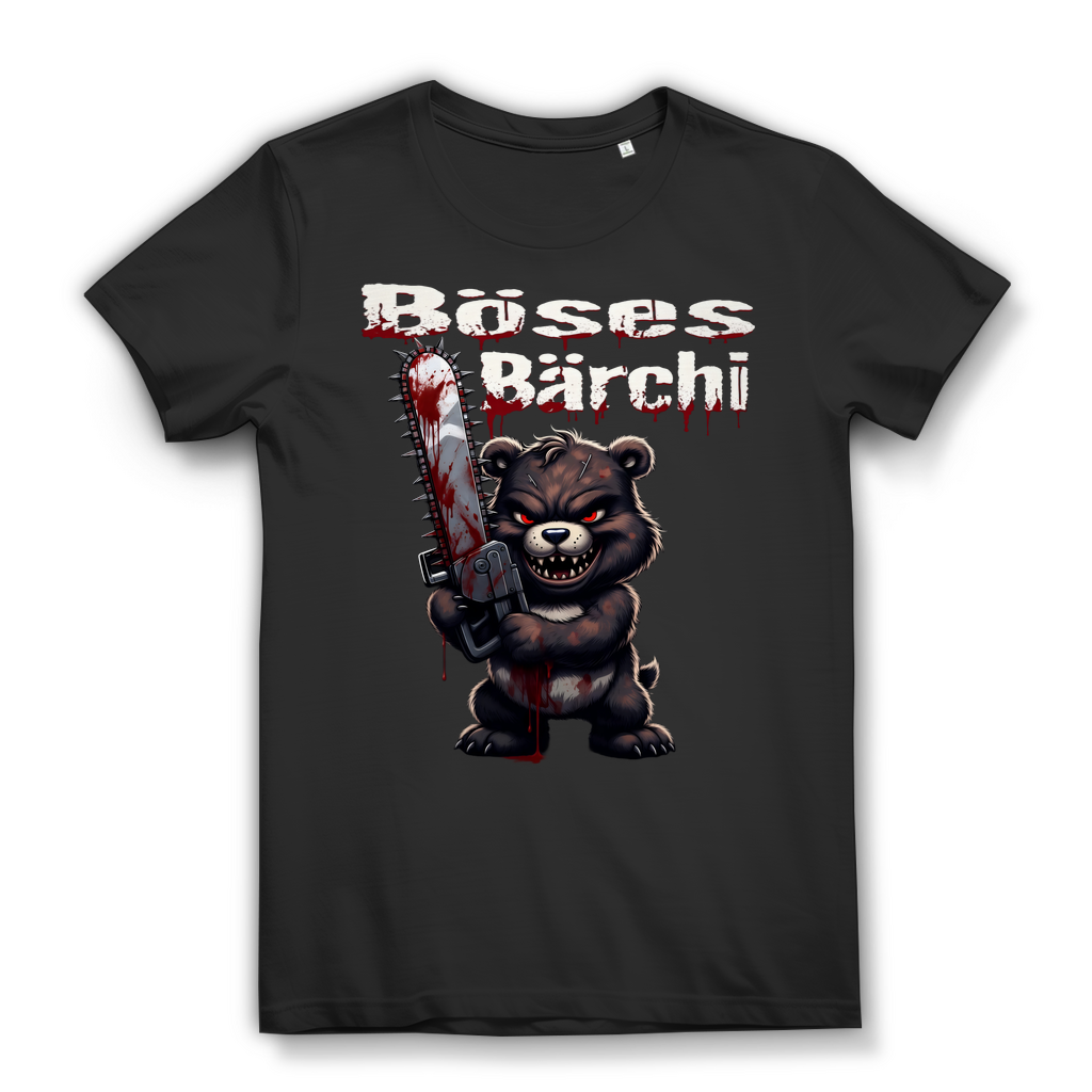 Böses Bärchi Kettensäge Damen Premium Bio T-Shirt Black