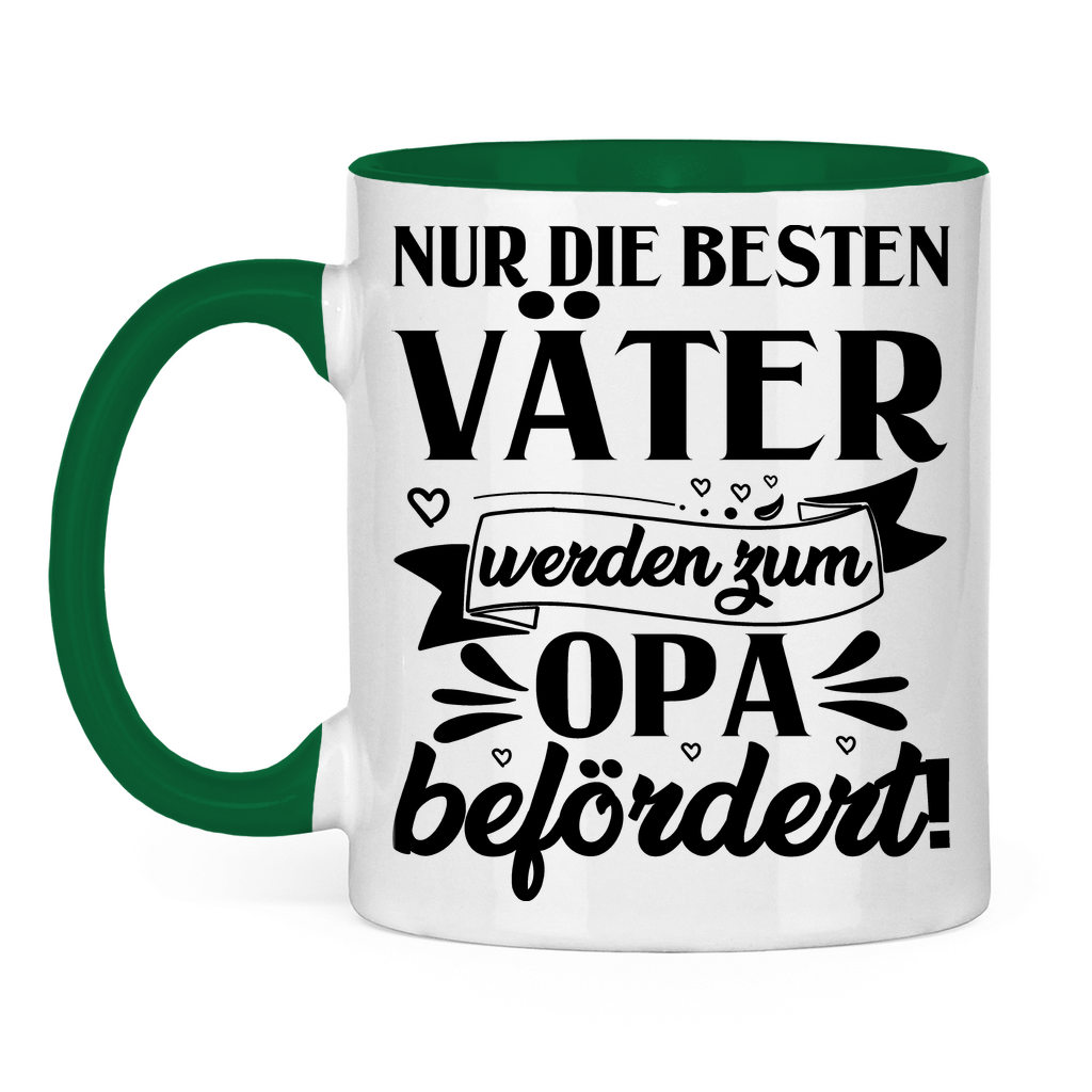 Nur die besten Väter werden zum Opa befördert! - Tasse zweifarbig Green