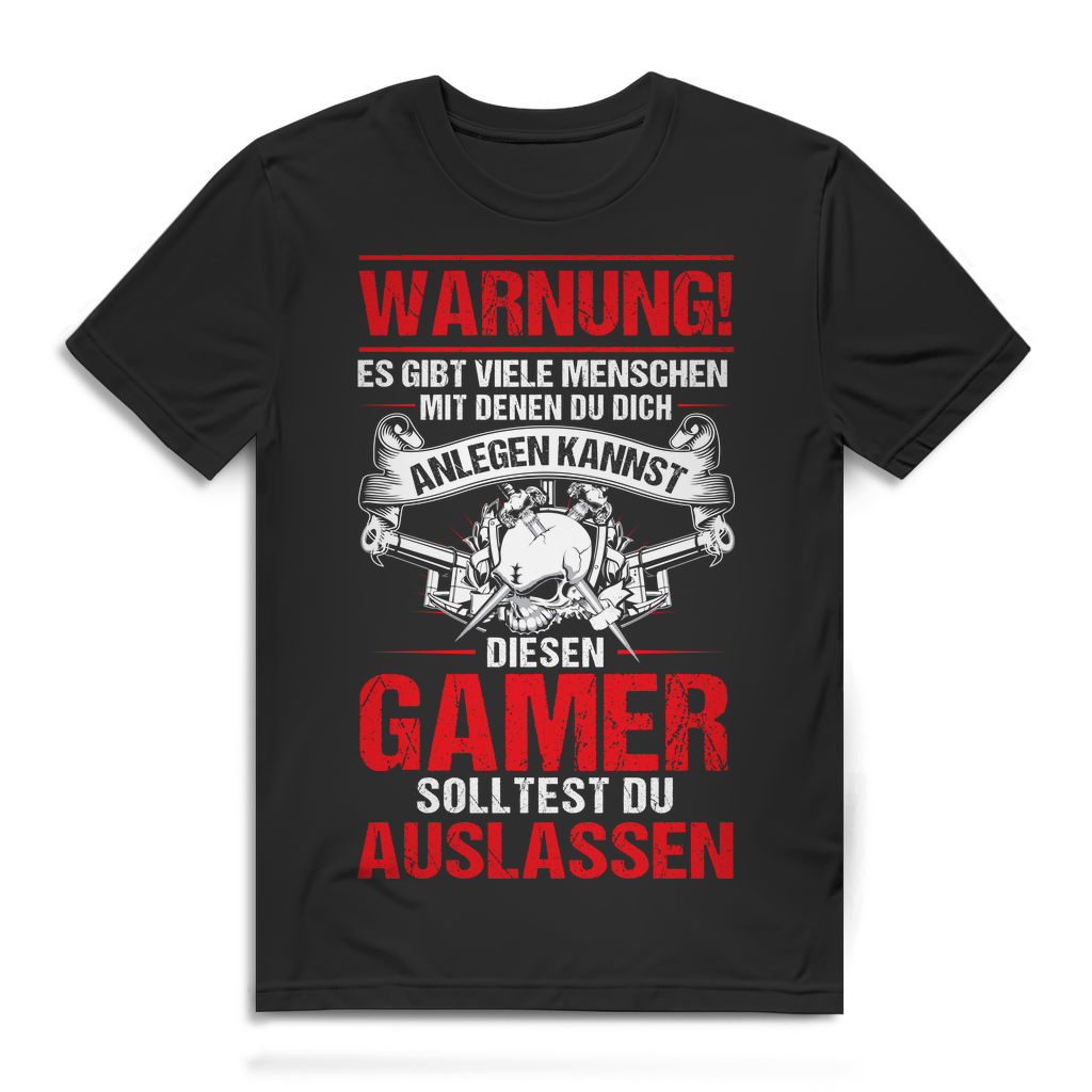 Warnung Zocker Shirt Herren – Meide diesen Gamer – Lustiges Gaming T-Shirt Black