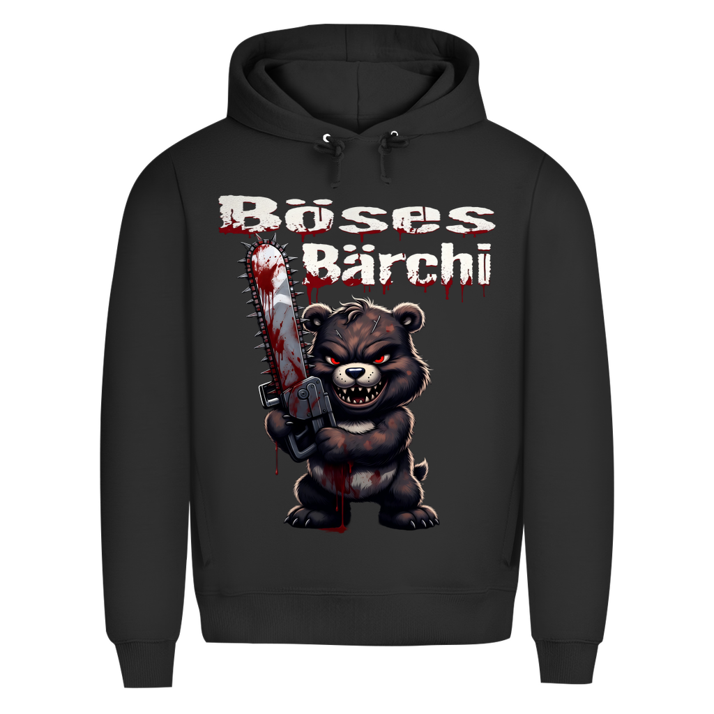 Böses Bärchi Kettensäge Herren Premium Bio Hoodie Black Pure