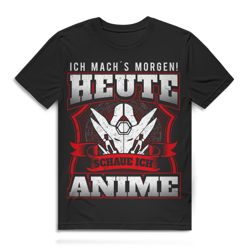Heute schaue ich Anime – Herren Premium Bio T‑Shirt Otaku Manga Fan Statement Black