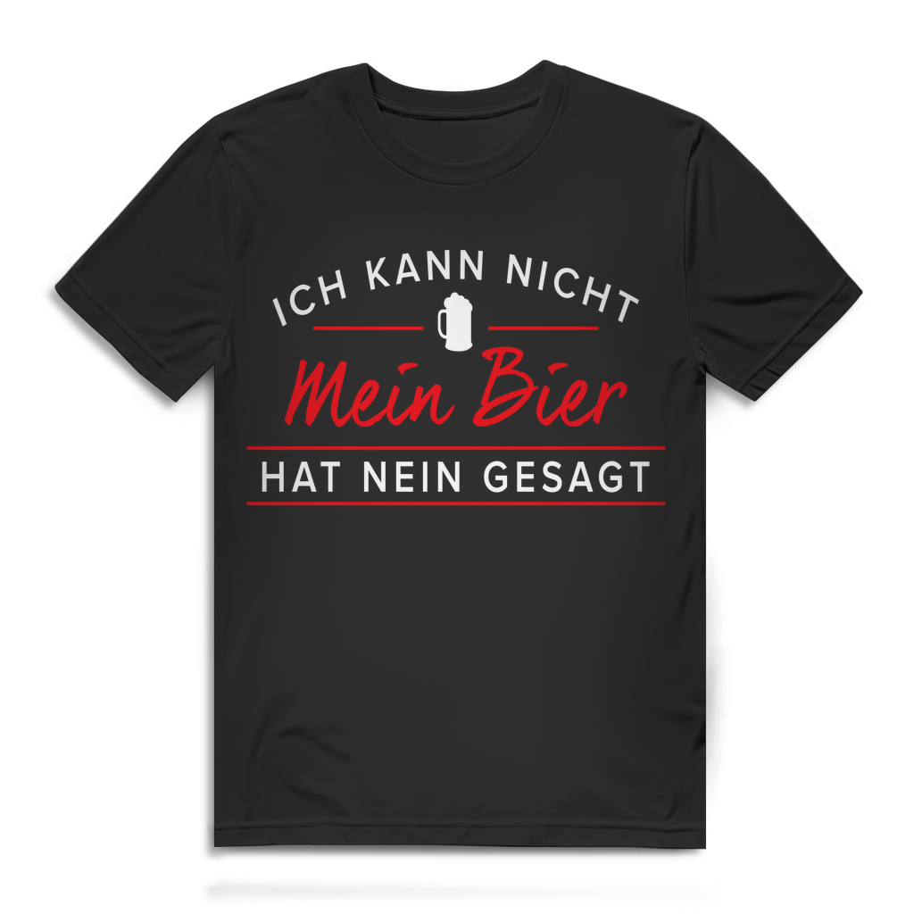 Bier Ausrede Shirt Männer – Mein Bier hat nein gesagt – Funshirt Herren Black