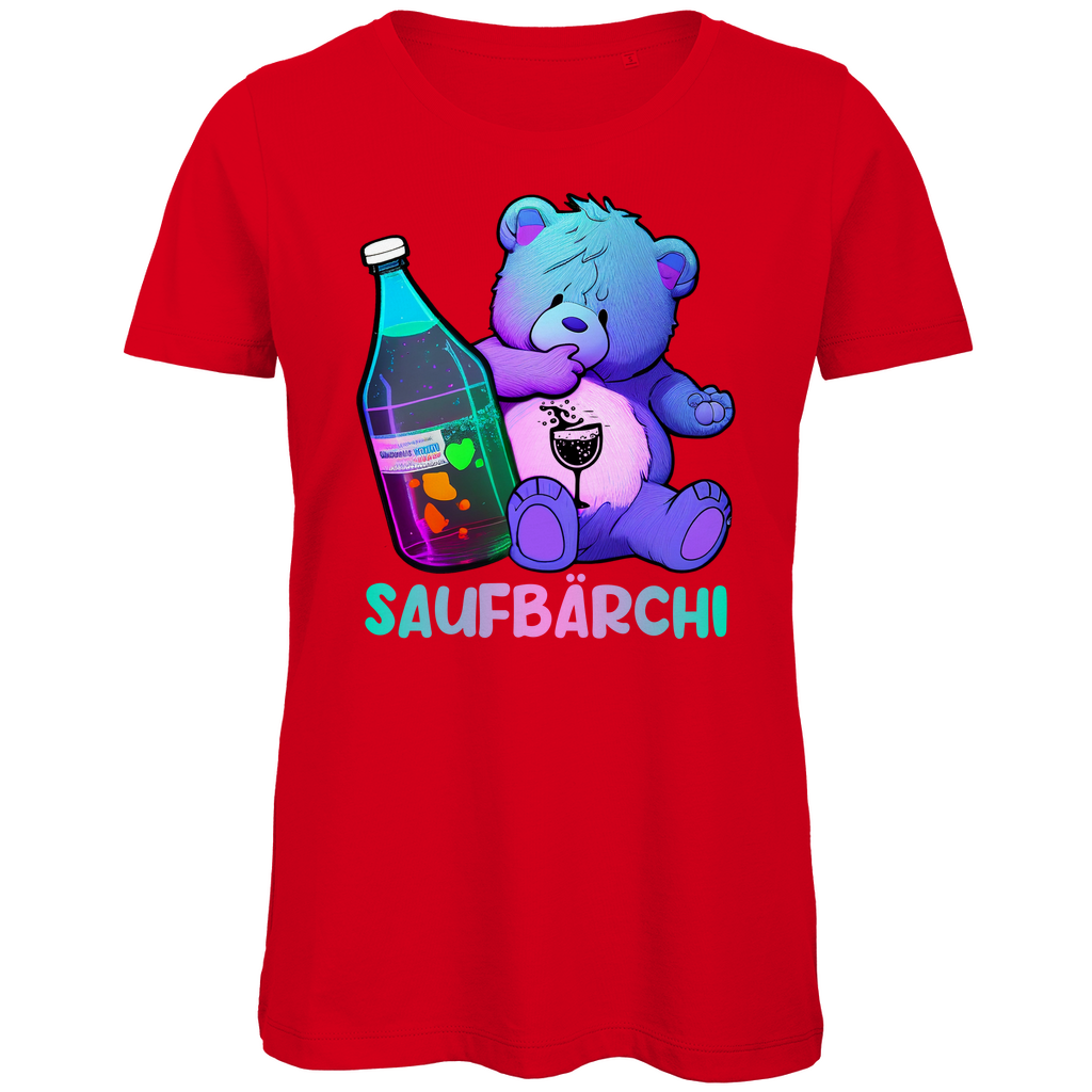 Saufbärchi - Glücksbärchi - Damen Premium Bio T-Shirt Red
