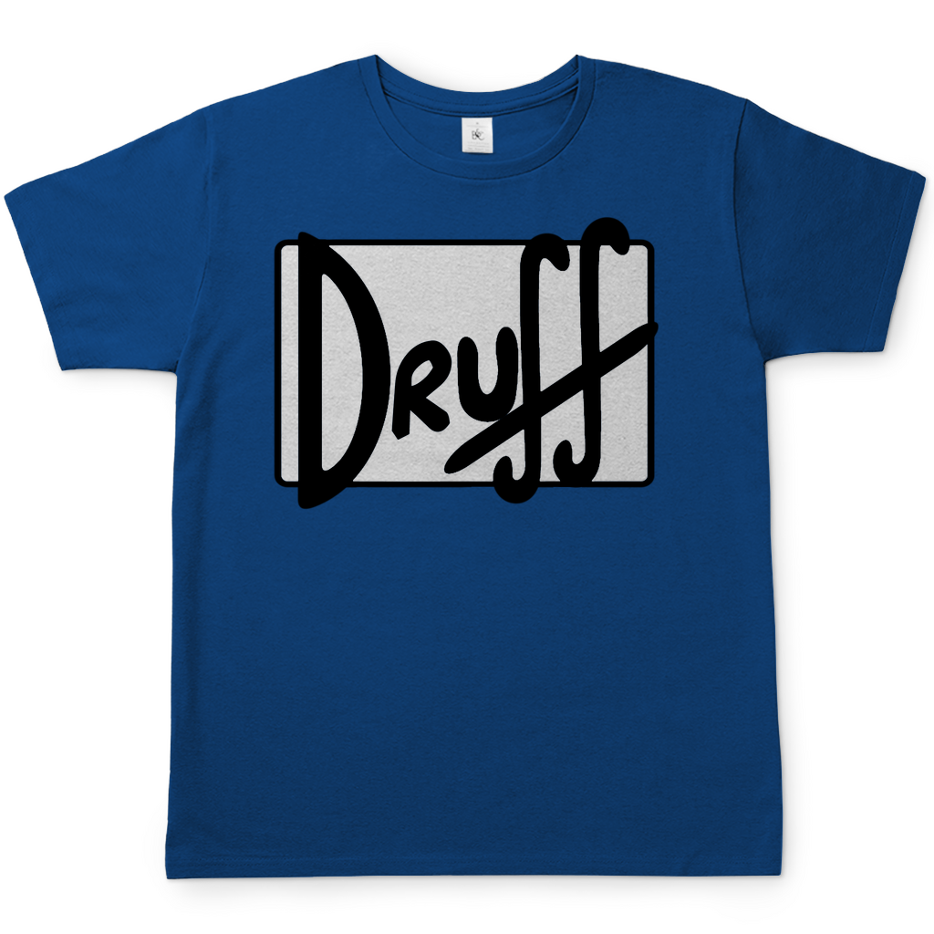 Herren T-Shirt druff – Bold Retro Logo Design im Cartoon-Style Royal Blue