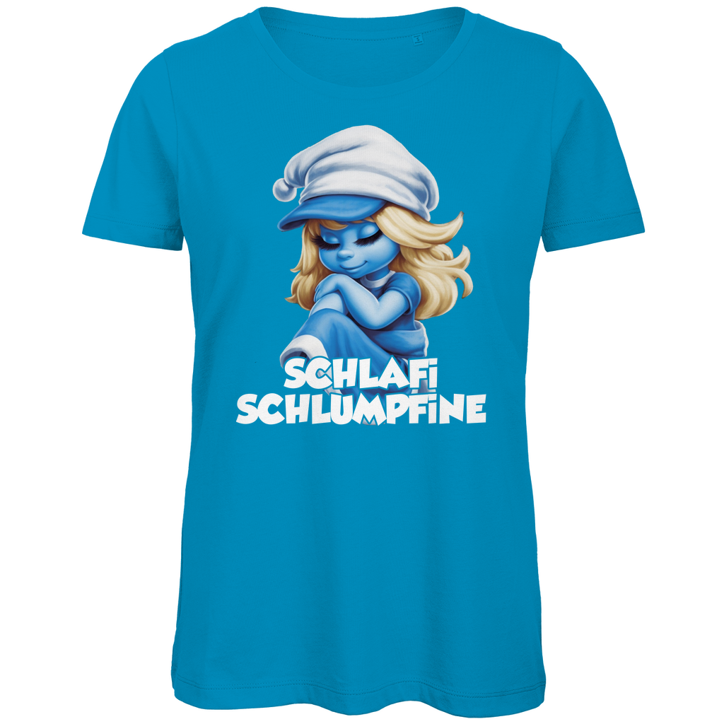 Schlafi Schlumpfine Grafik - Damen Premium Bio T-Shirt Atoll