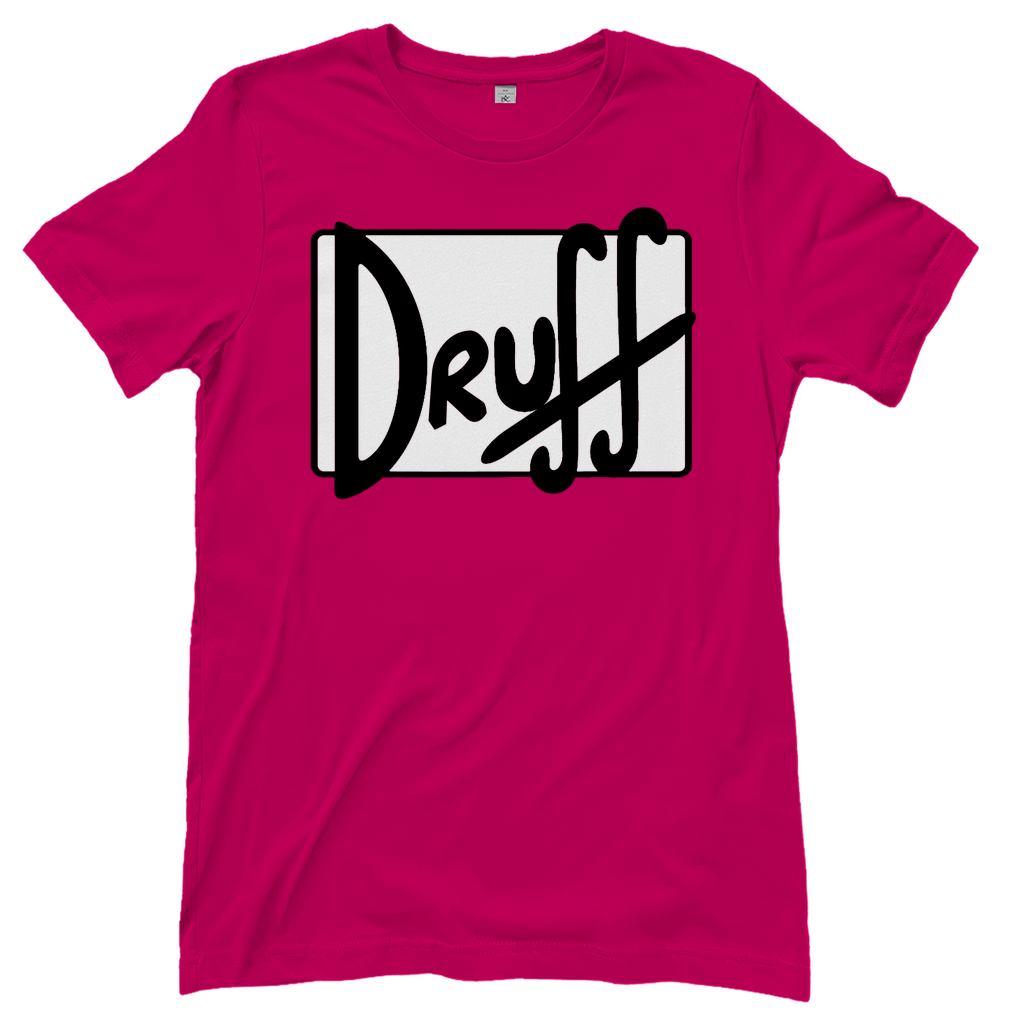 Damen T-Shirt druff – Bold Retro Logo Design im Cartoon-Style Sorbet