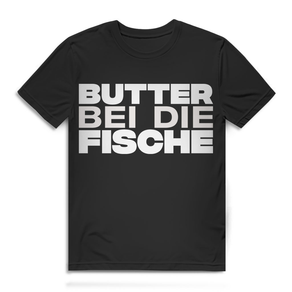 Herren T-Shirt Butter bei die Fische Norddeutsch Shirt Bio Baumwolle Black