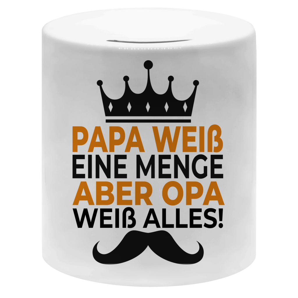 Papa weiß eine menge aber Opa weiß alles - Sparbüchse Money Box White One size