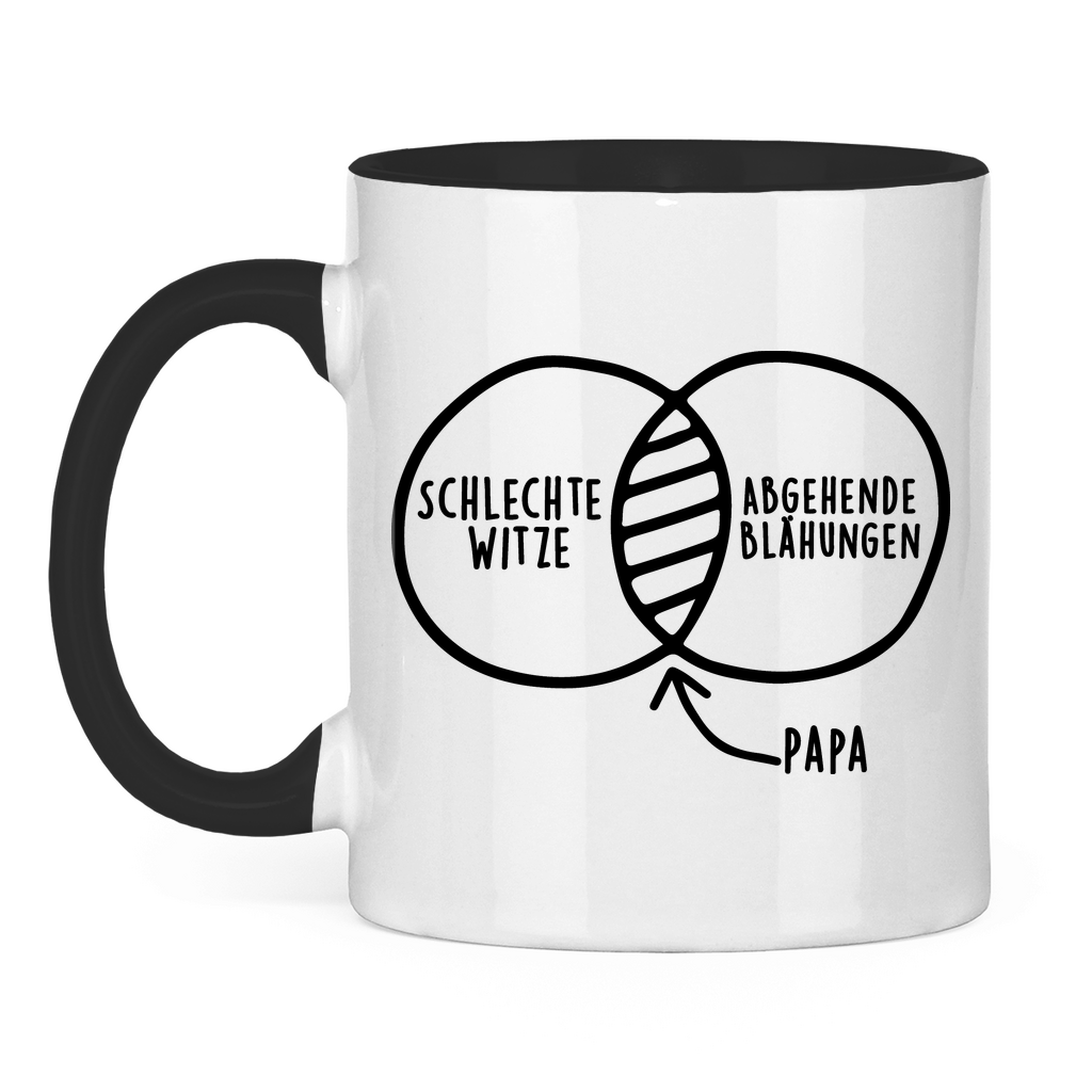 Papa schlechte Witze abgehende Blähungen - Tasse zweifarbig Black