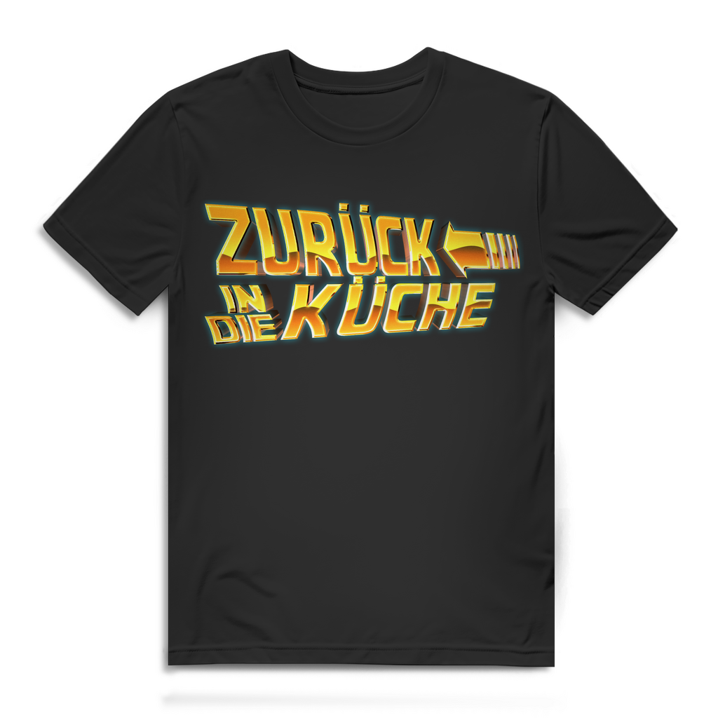 Zurück in die Küche Shirt – Männer Koch T-Shirt im Zurück in die Zukunft Stil Black