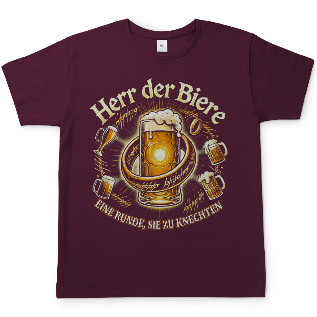 Herr der Biere eine Runde, sie zu knechten - Herren Shirt Burgundy