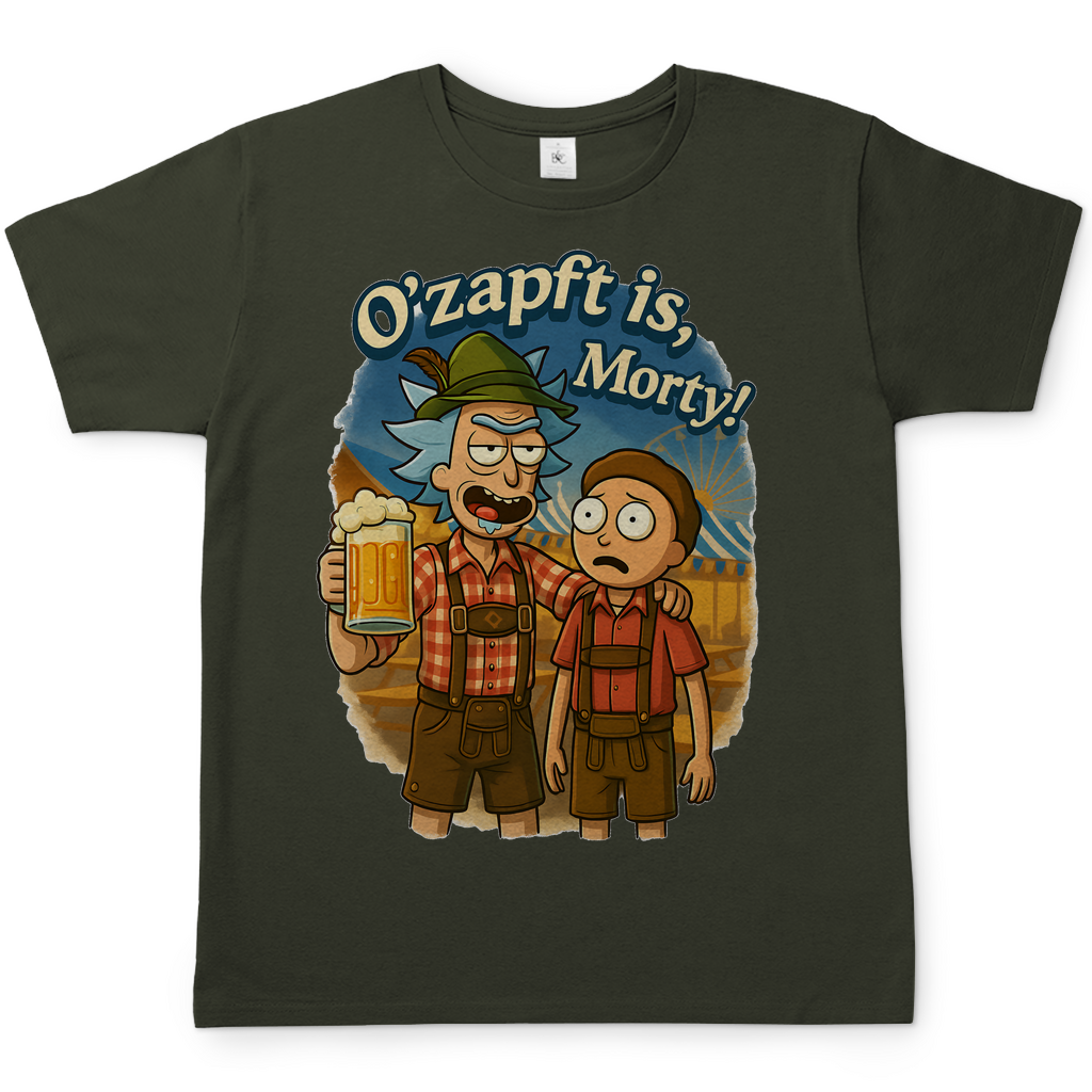 O´Zapft is Morty! Rick & Morty Oktoberfest Bier - Herren T-Shirt Urban Khaki