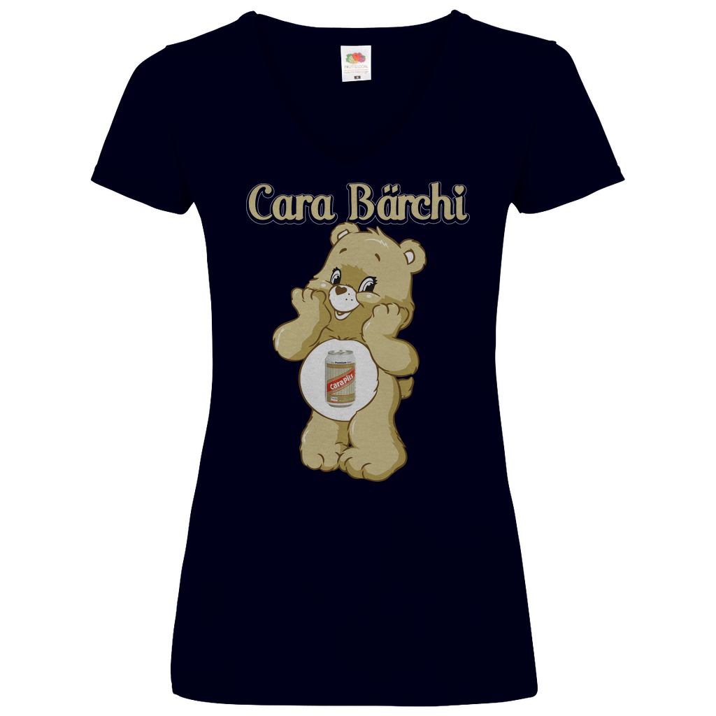 Cara Bärchi - Glücksbärchi - V-Neck Damenshirt Deep Navy