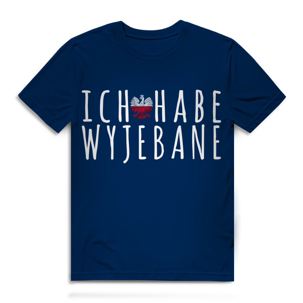 Wyjebane Shirt Männer – Lustiges Polska T-Shirt mit Spruch und polnischem Adler Navy