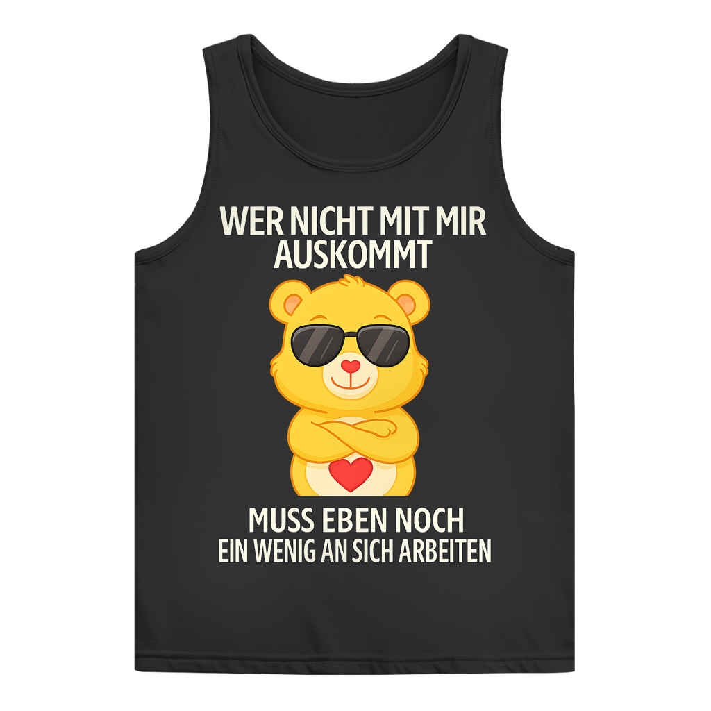 Damen Basic Tank Top Muss an sich Arbeiten Glücksbärchi Black