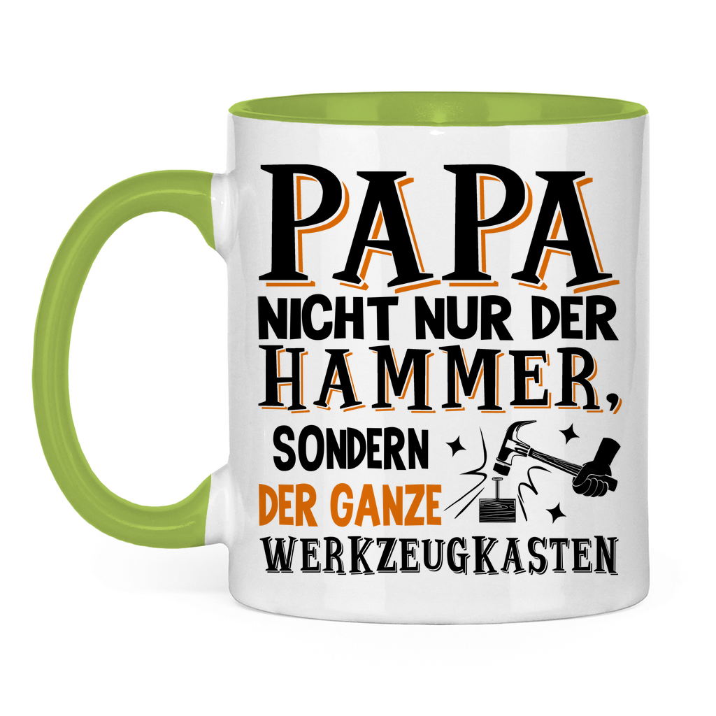 Papa nicht nur der Hammer sondern der ganze Werkzeugkasten - Tasse zweifarbig