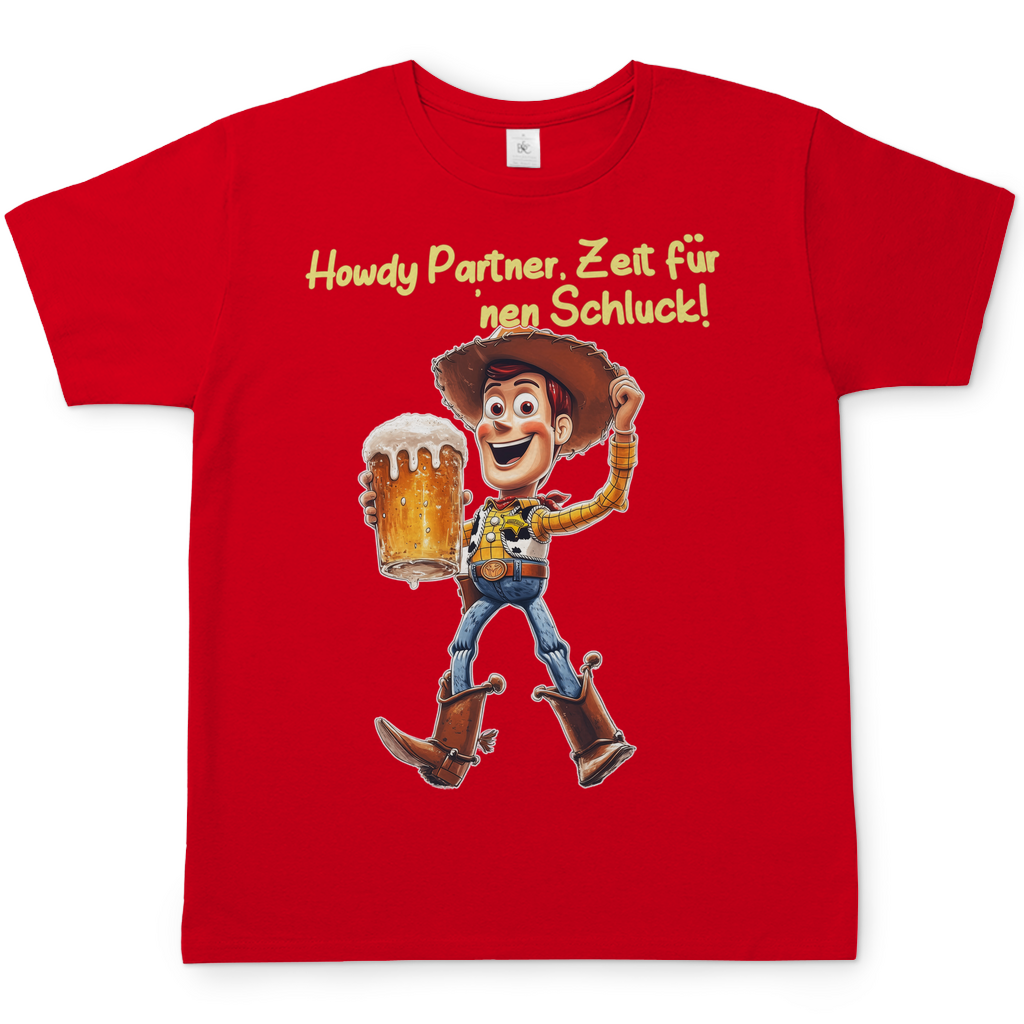 Howdy Partner Zeit für nen Schluck - Woody Toy Story - Herren Shirt Red