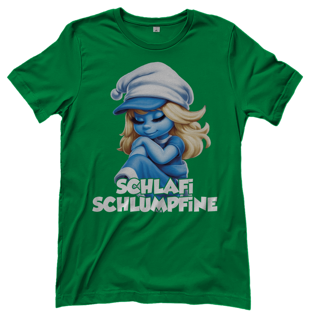 Schlafi Schlumpfine Grafik - Damenshirt Kelly Green
