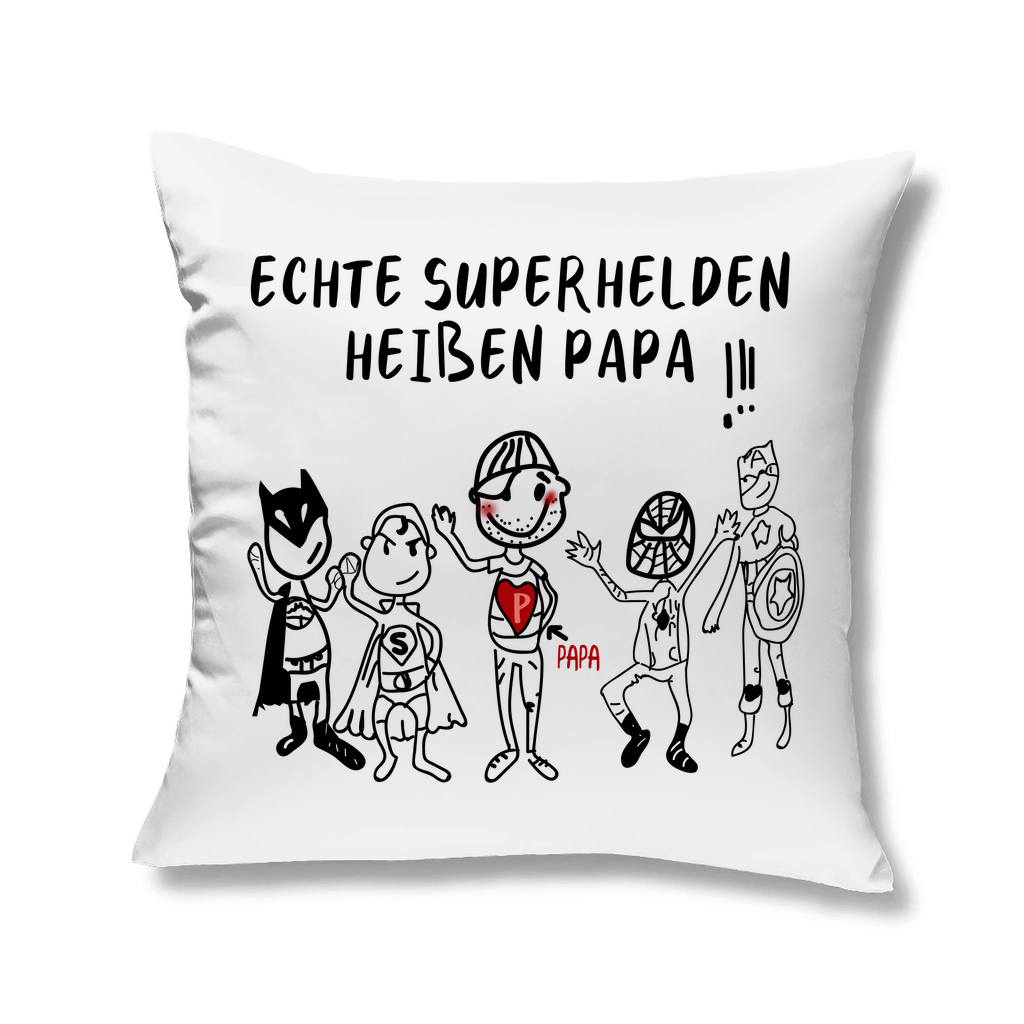 Echte Superhelden heißen Papa! - Kopfkissen White 40x40