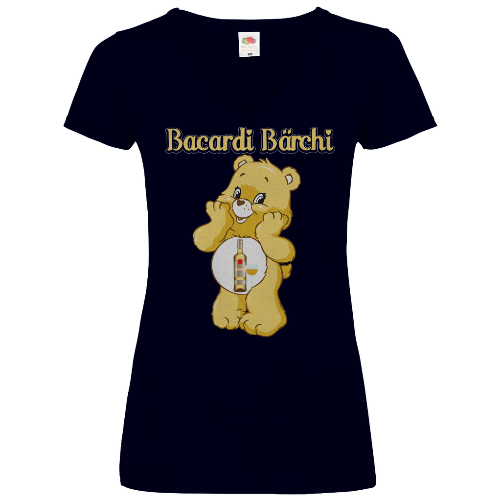 Bacardi Bärchi - Glücksbärchi - V-Neck Damenshirt Deep Navy