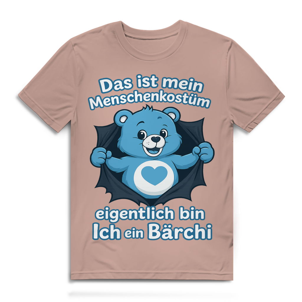 Herren Premium Bio T-Shirt Menschenkostüm eigentlich bin ich ein Bärchi Millennial Pink