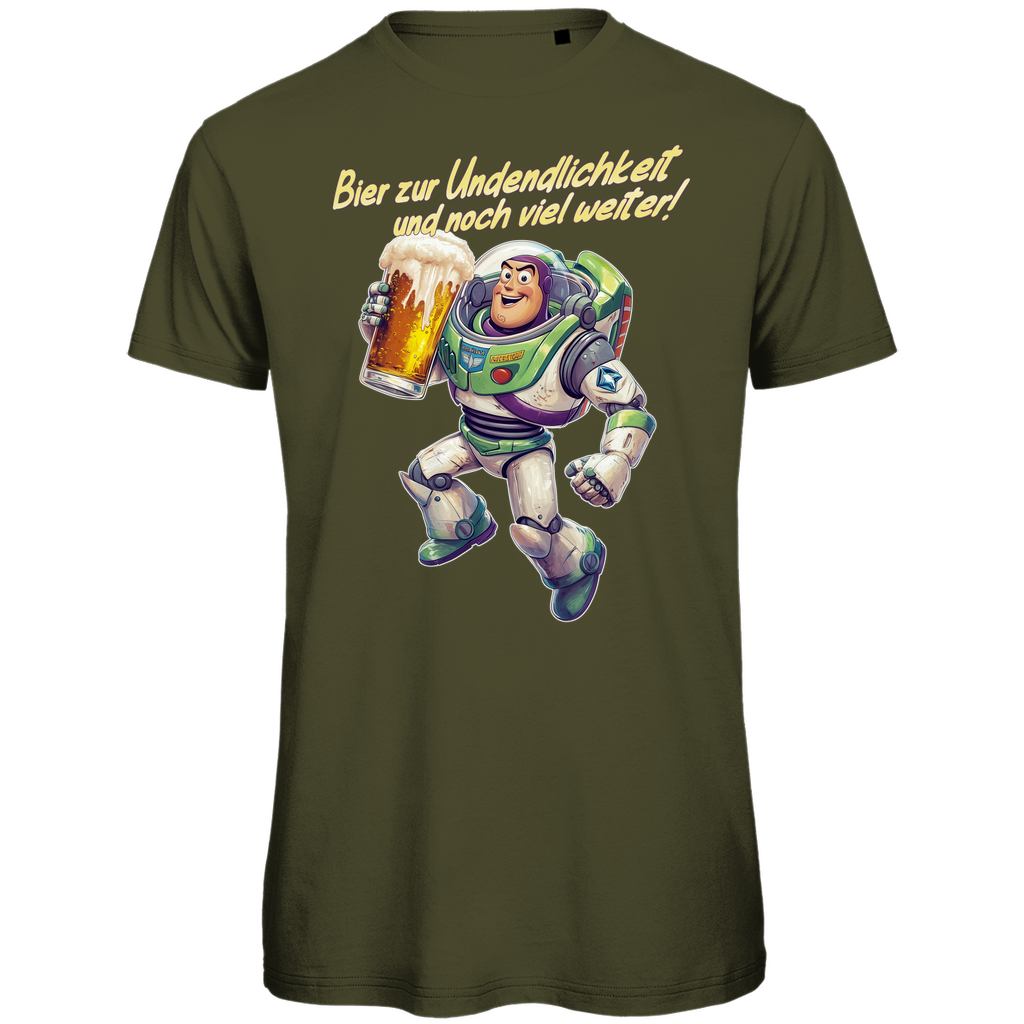 Bier zur Unendlichkeit und noch viel weiter - Buzz Lightyear Toy Story - Herren Premium Bio T-Shirt Khaki
