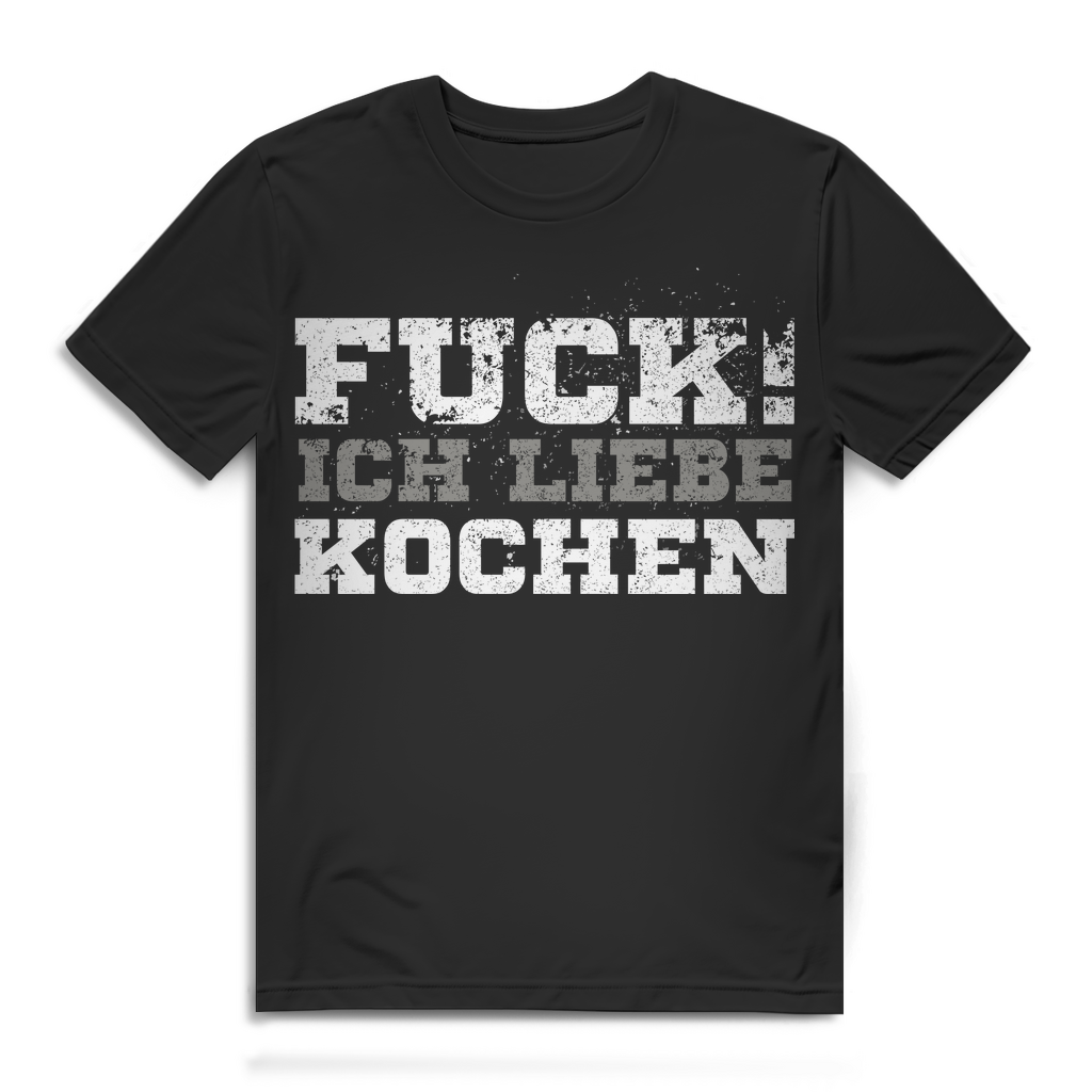 Männer T-Shirt Koch – Humor Spruch Fuck ich liebe Kochen – Chefkoch Style Black