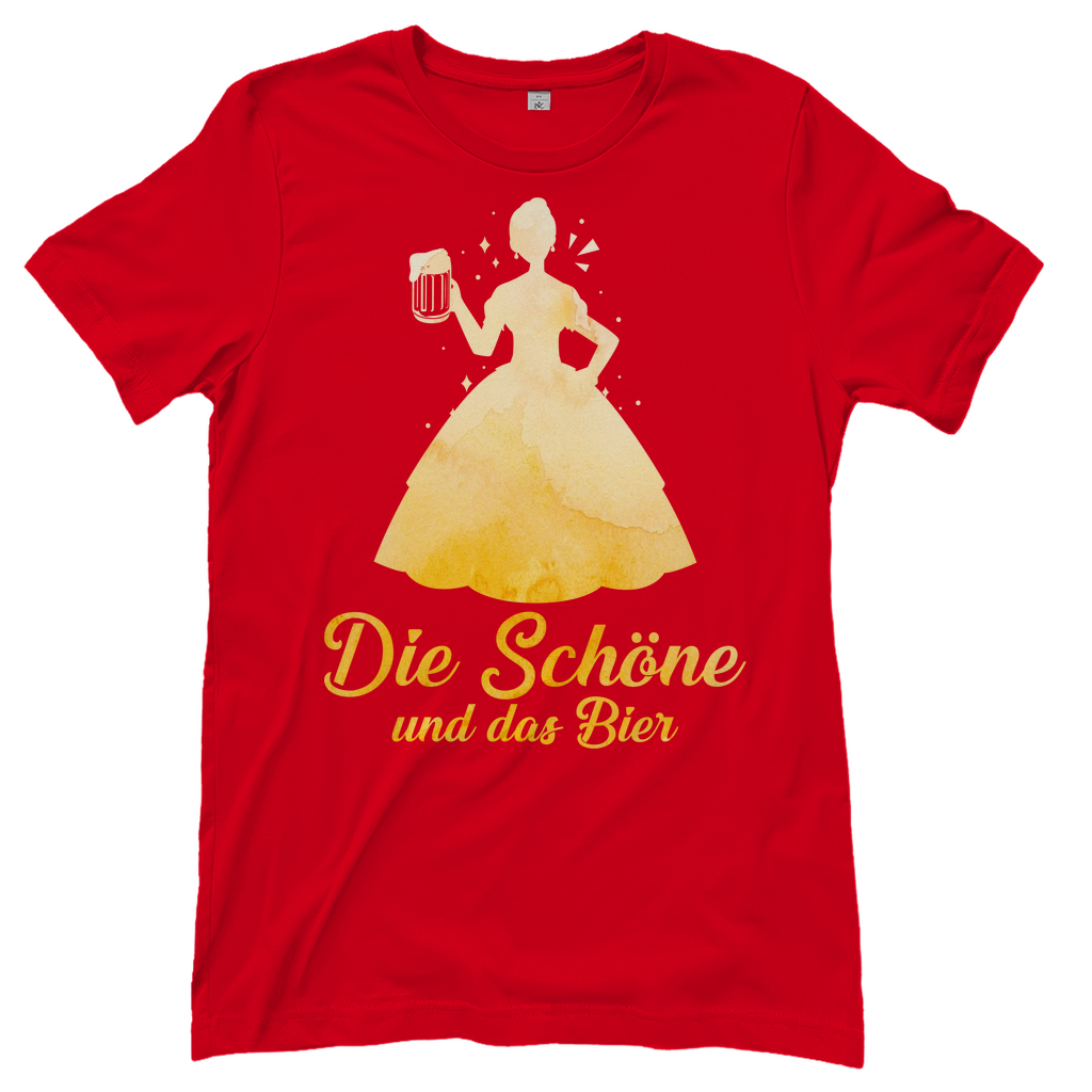 Die schöne und das Bier - Prinzessin Aquarell - Damenshirt Red