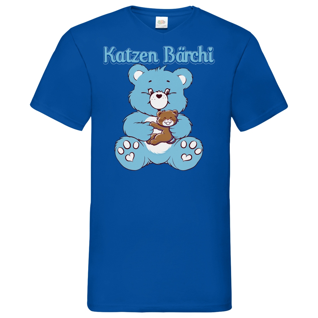 Katzen Bärchi - Glücksbärchi - Herren V-Neck Shirt Royal Blue