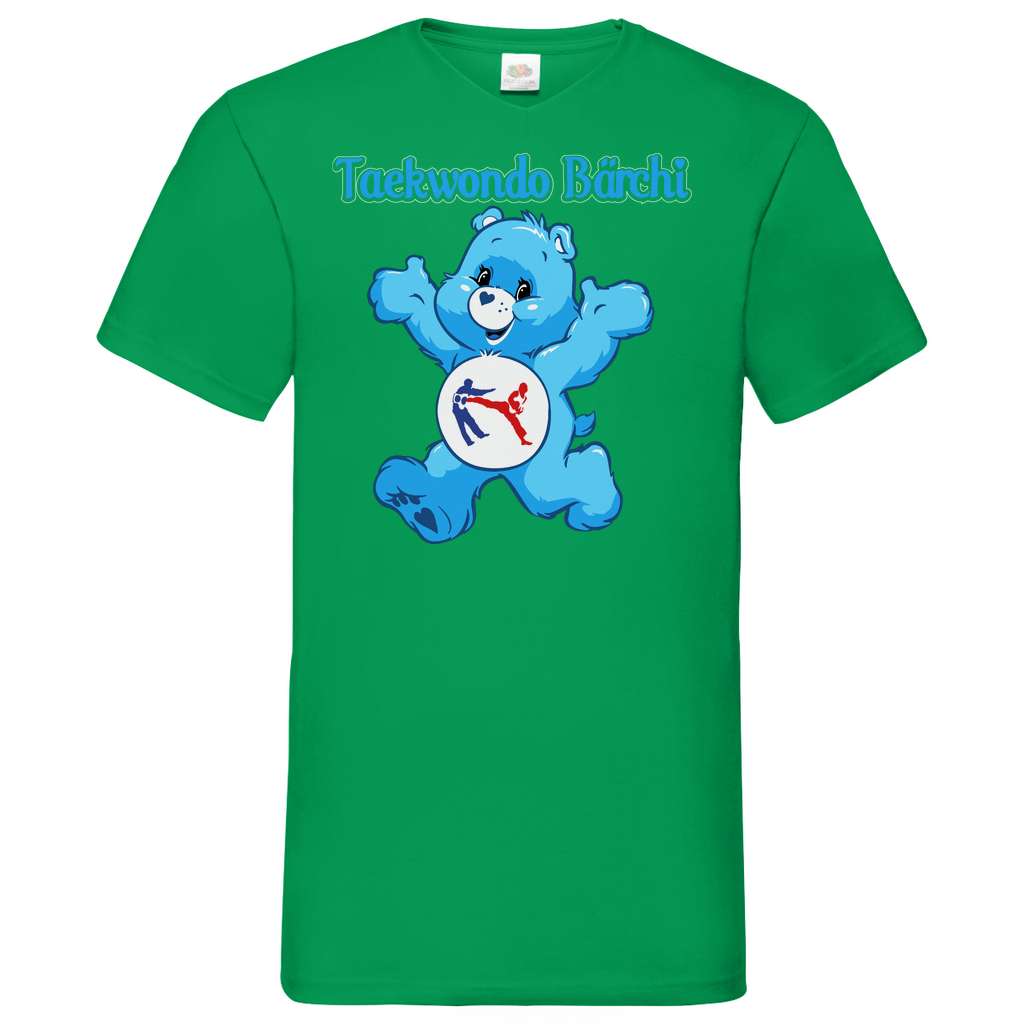 Taekwondo Bärchi - Glücksbärchi - Herren V-Neck Shirt Kelly Green