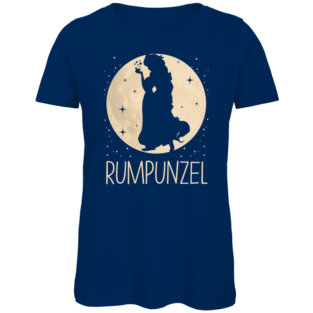 Mond Prinzessin - Rumpunzel - Damen Premium Bio T-Shirt Navy
