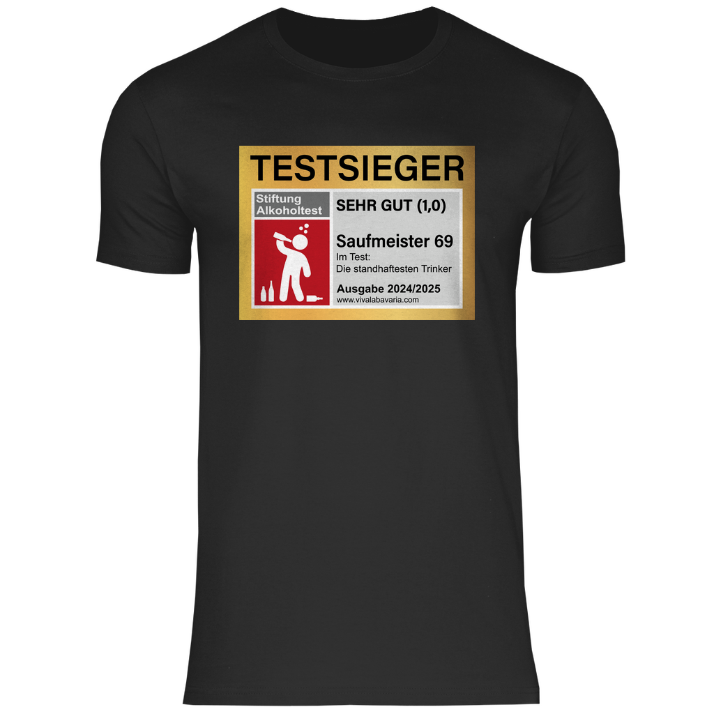 Testsieger Saufmeister 69 - Herren Shirt Black