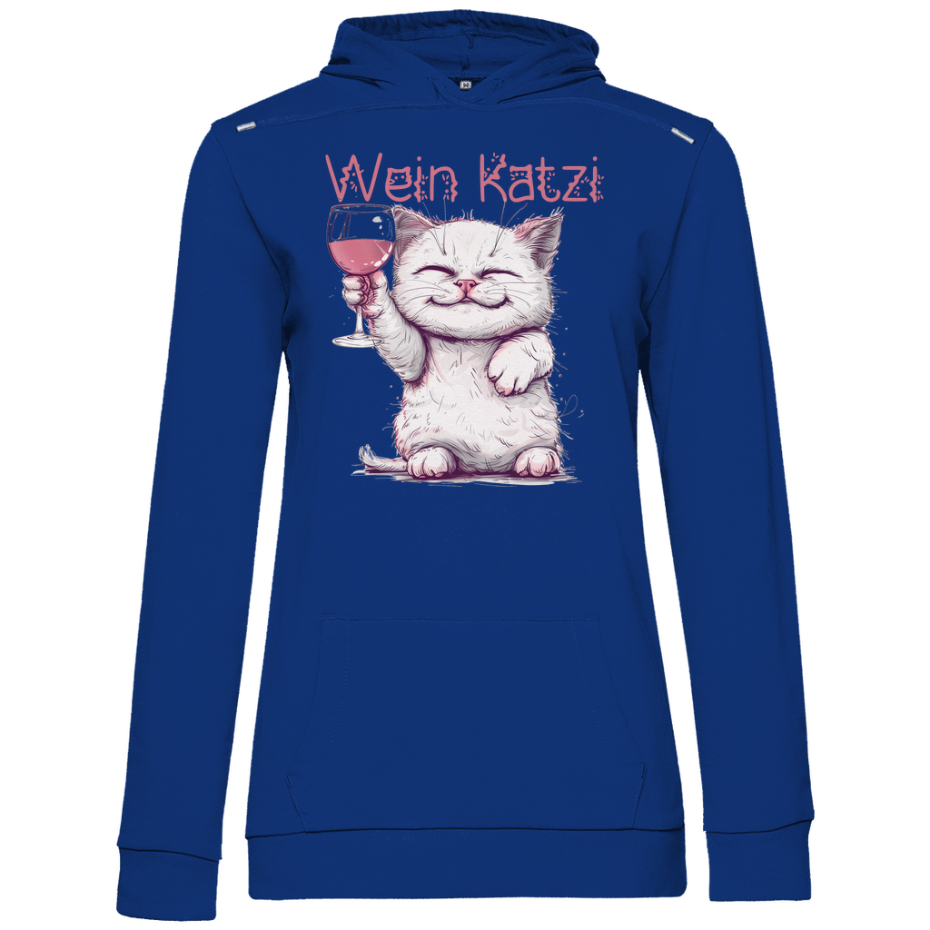 Wein Katzi Katze - Damen Hoodie Royal