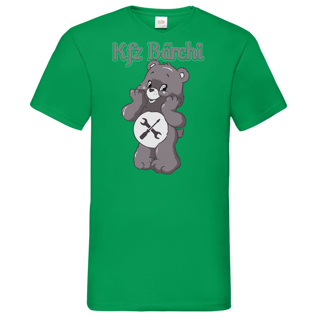 KFZ Bärchi - Glücksbärchi - Herren V-Neck Shirt Kelly Green