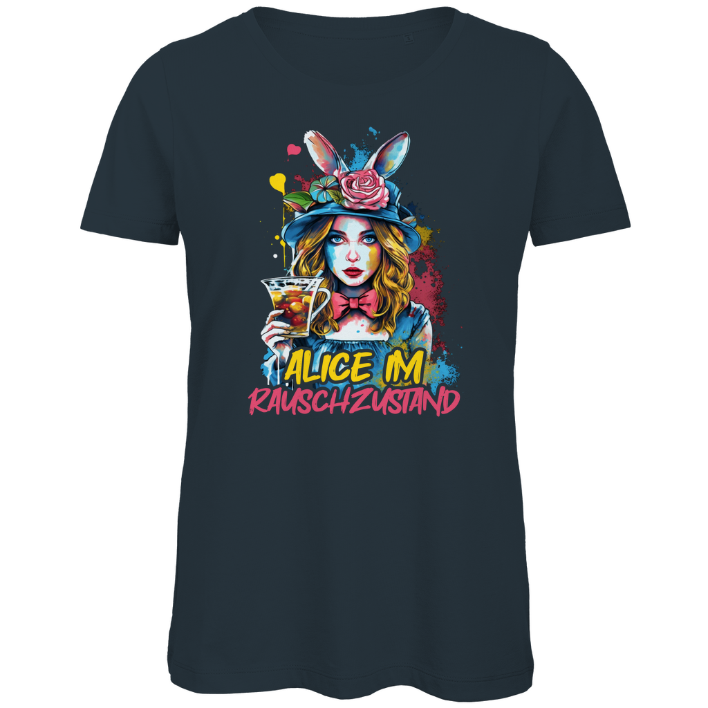 Alice im Rauschzustand Bunt - Damen Premium Bio T-Shirt Dark Grey