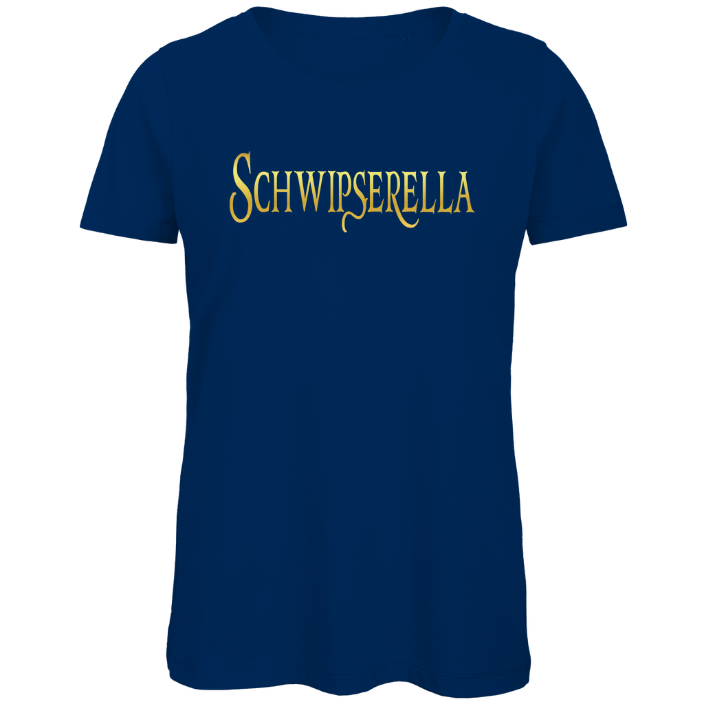 Schwipserella - Prinzessin Gold - Damen Premium Bio T-Shirt Navy
