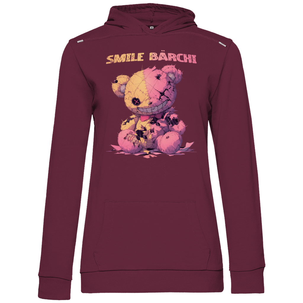 Smile Bärchi - Damen Hoodie Wine