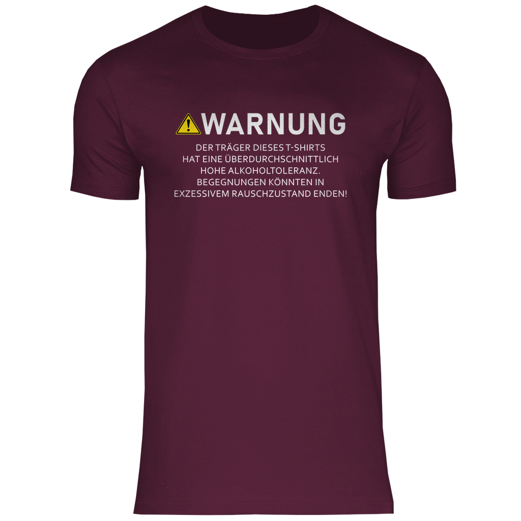 Warnung - Überdurchschnittliche Alkoholtoleranz - Herren Shirt Burgundy