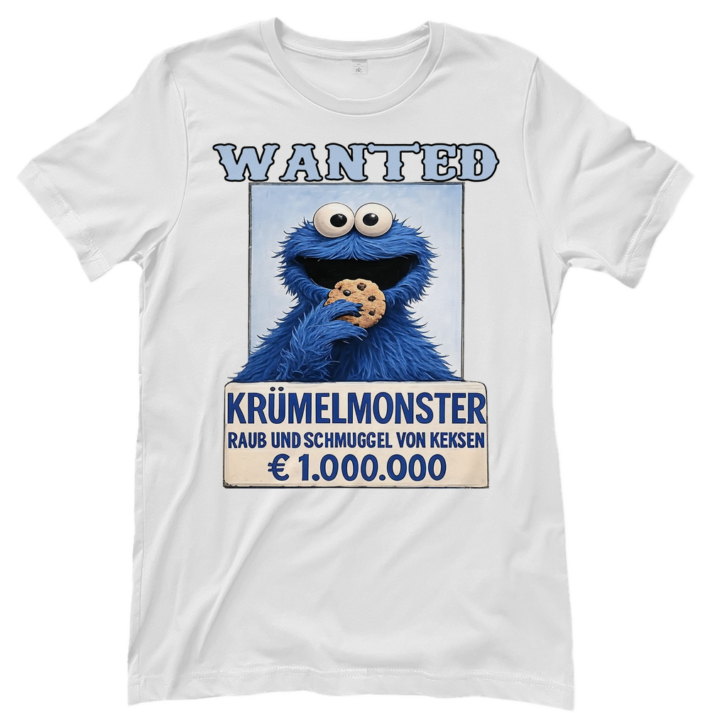 Wanted Krümelmonster Raub und Schmuggel von Keksen - Damen T-Shirt White