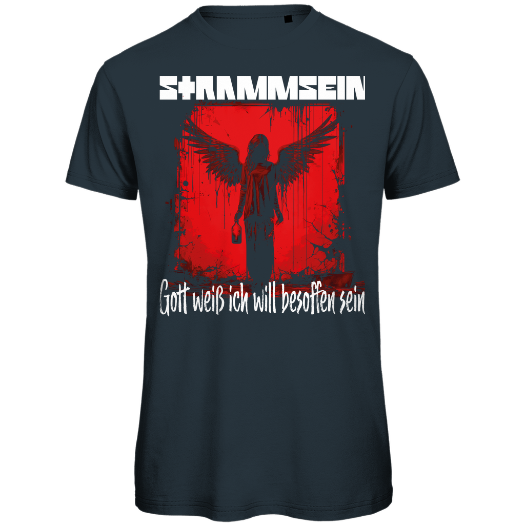 Strammsein Gott weiß ich will besoffen sein - Herren Premium Bio T-Shirt Dark Grey Solid