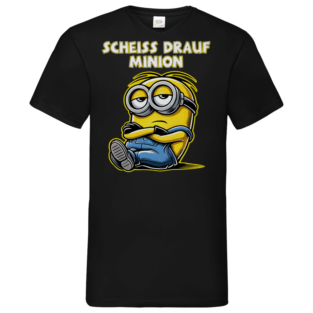 Scheiss drauf Minion - Herren V-Neck Shirt
