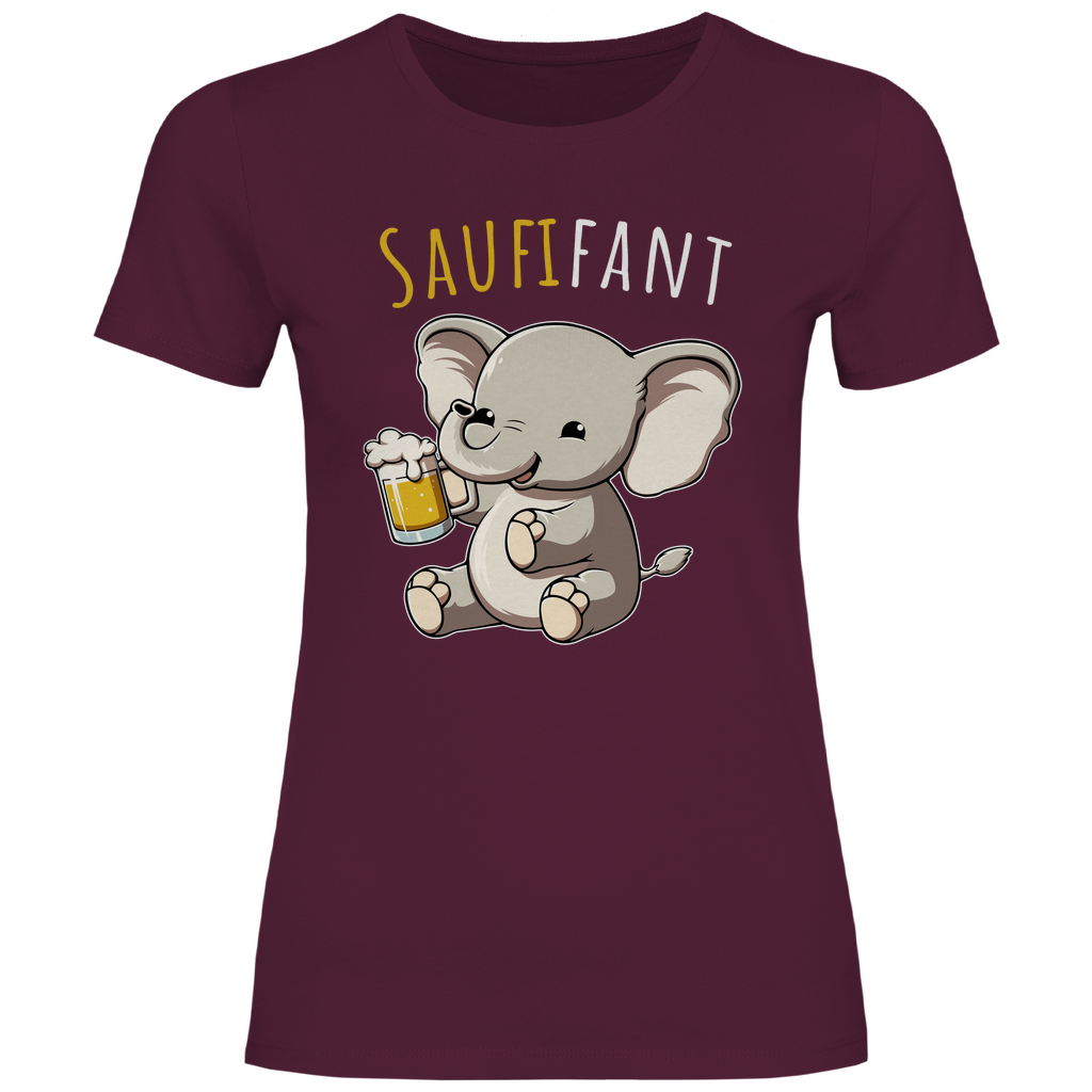 Saufifant - Damenshirt Burgundy