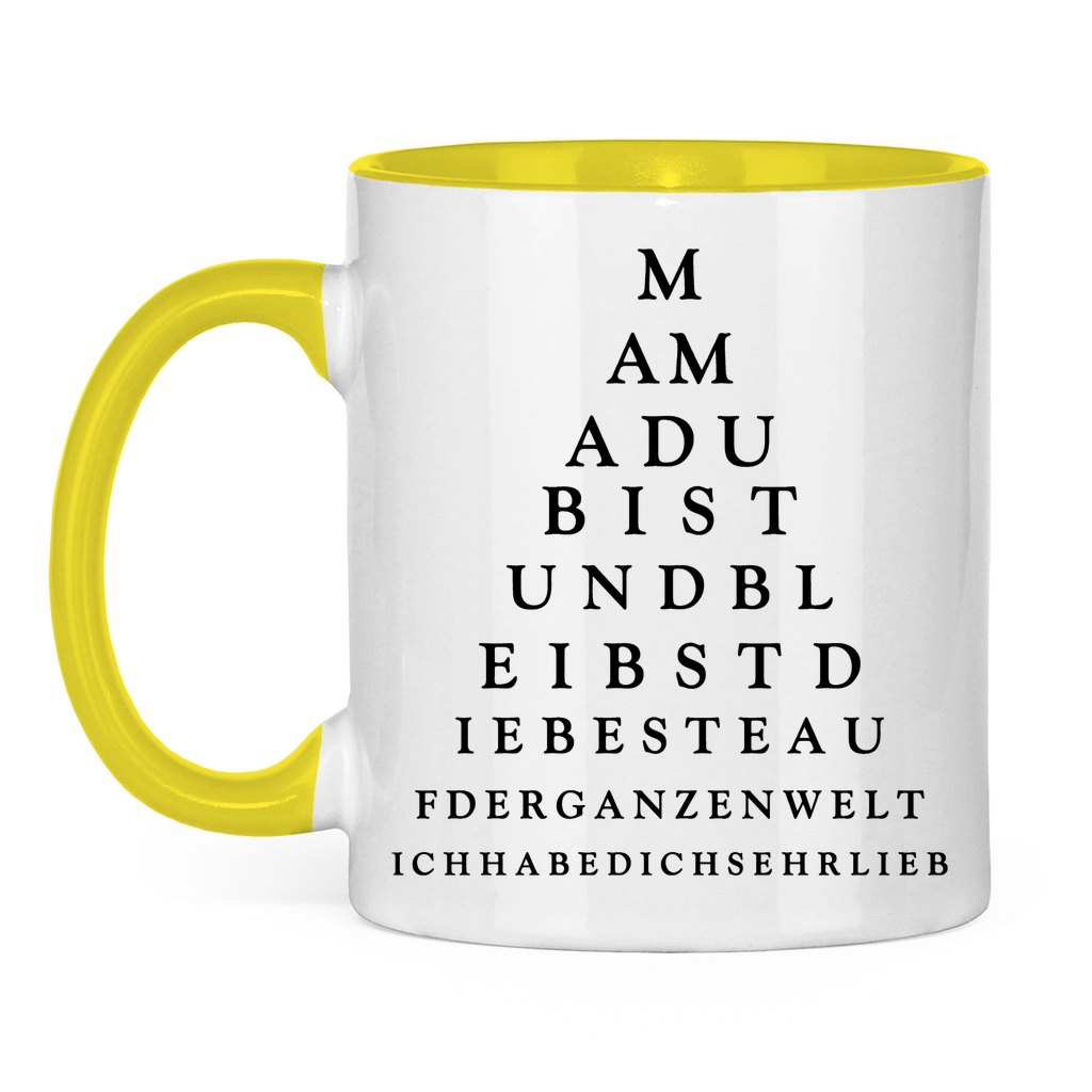 Mama du bist und bleibst die beste - Tasse zweifarbig Yellow